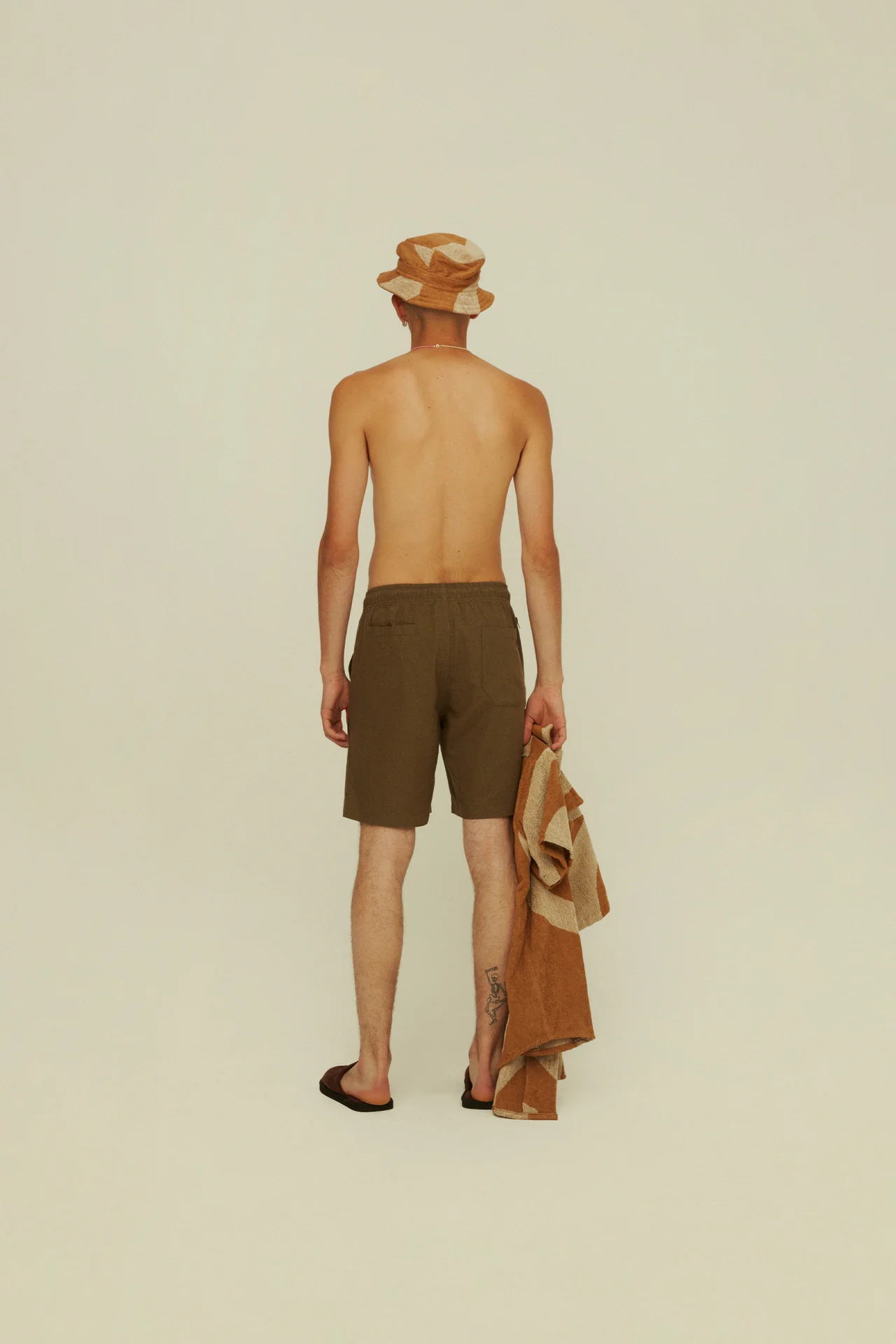 Army Cargo Linen Shorts - Green - Image 4