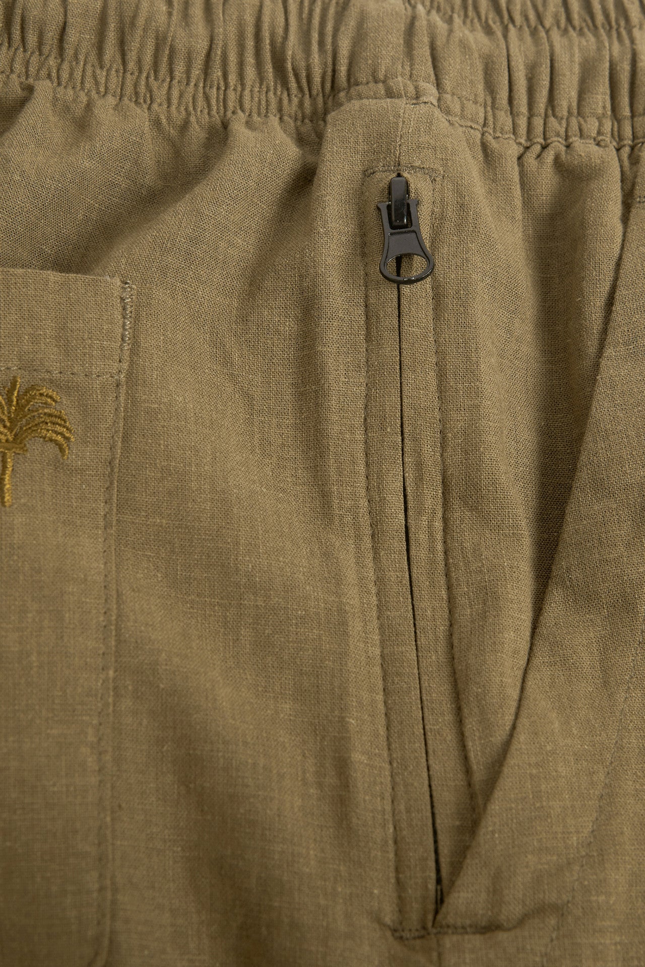 Army Cargo Linen Shorts - Green - Image 6